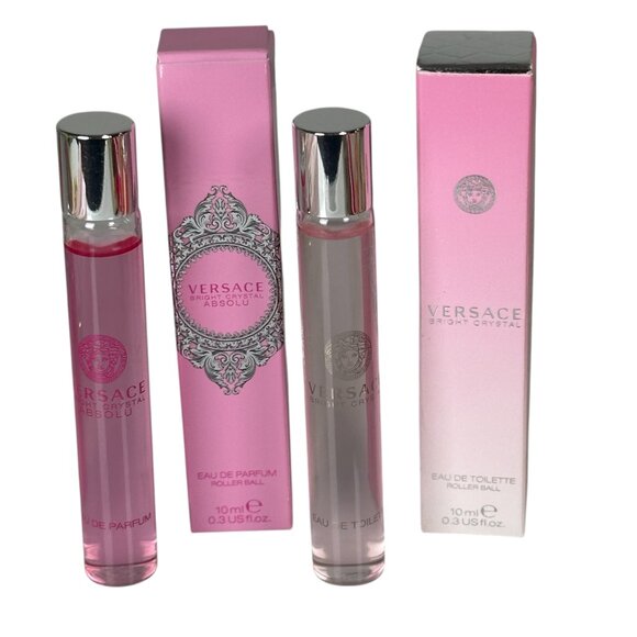 VERSACE Bright Crystal absolu rollerball Lot of 2 by Gianni Versace 10 ML - Picture 1 of 11